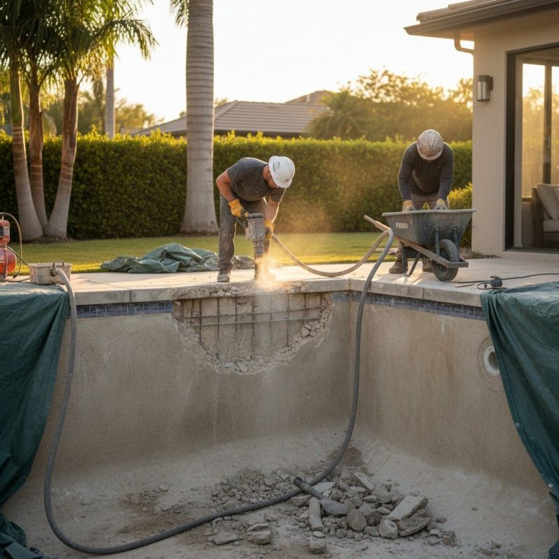 Local Gunite Pool Repair pros at work